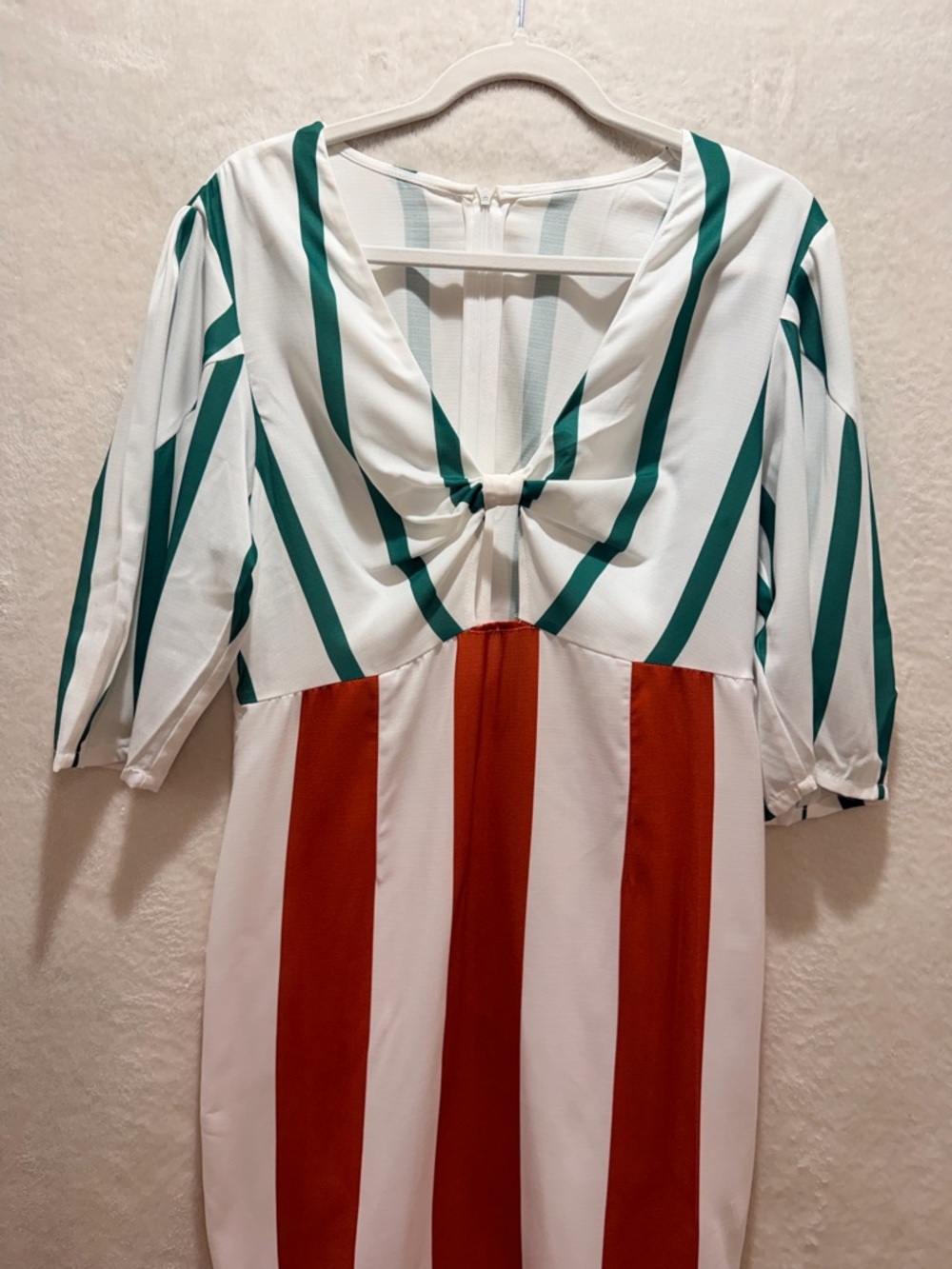 micas statement stripe midi dress bold colorblock twist front large - Picture 6 of 11